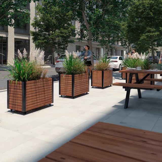 Cubic Living plantekasse m/hjul – ThermoWood® – 87×47×65,5 cm – 18354-4 DETAIL81426