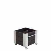 Cubic blomsterkasse m/hjul – 46×50×45 cm – svart  – 18237-15 DETAIL81164