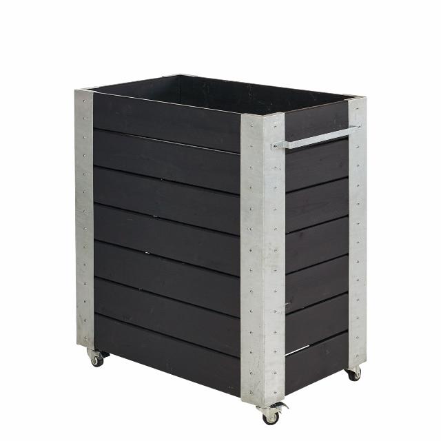 Cubic blomlåda m/hjul – 87×50×95 cm – svart
