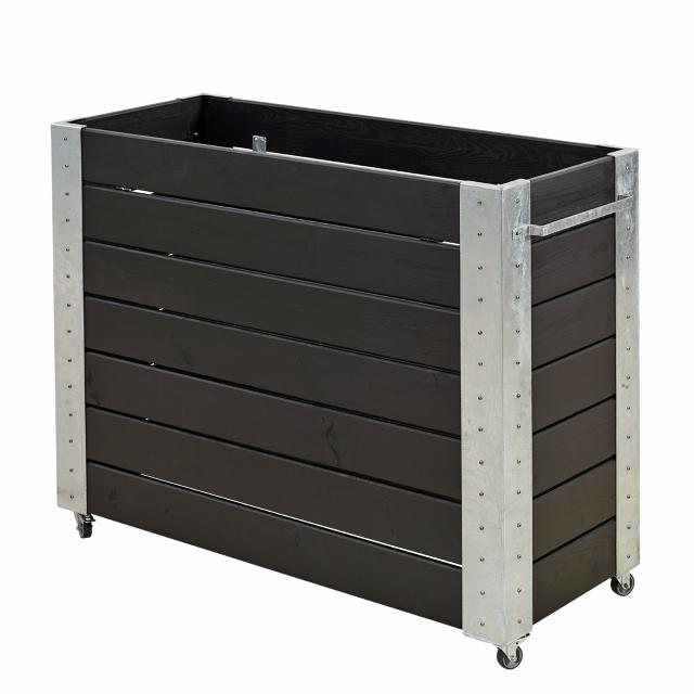 Cubic blomlåda m/hjul – 120×50×95 cm – svart