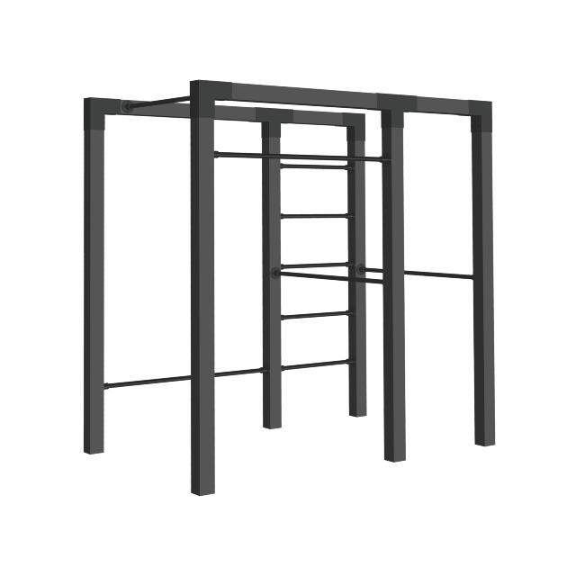 Outdoor Fitness träningsställning - modell 2 - svart m/svarta beslag
