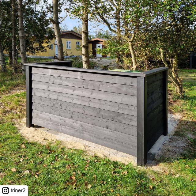 Klink Profil Mülltonnenverkleidung - Schwarz - m/Holzpfosten zum Eingraben - PEFC - 26610-15 DETAIL81509