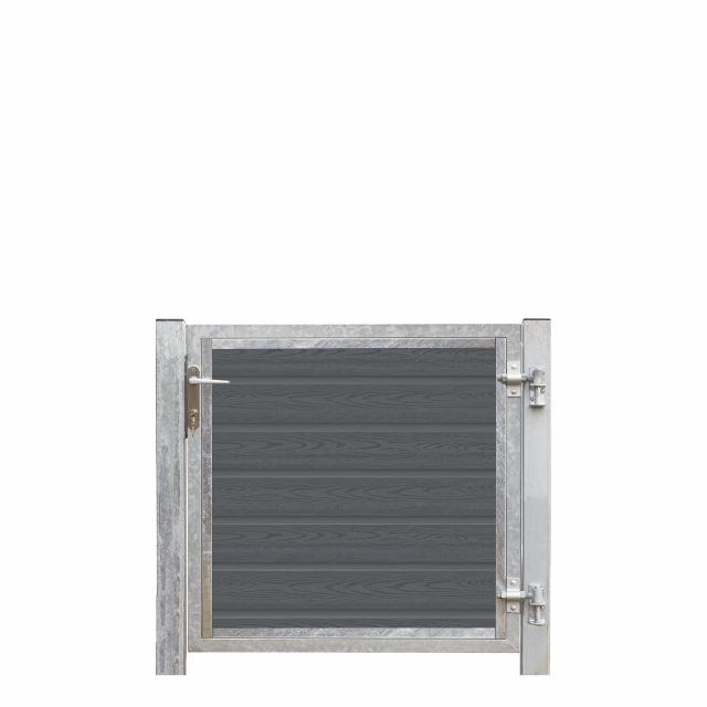 Artura kompositt enkeltport 115×95 cm høyrehengt m/stolper til nedgravning