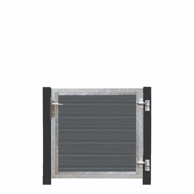 Artura kompositt enkeltport 115×95 cm høyrehengt m/stolper til nedgravning