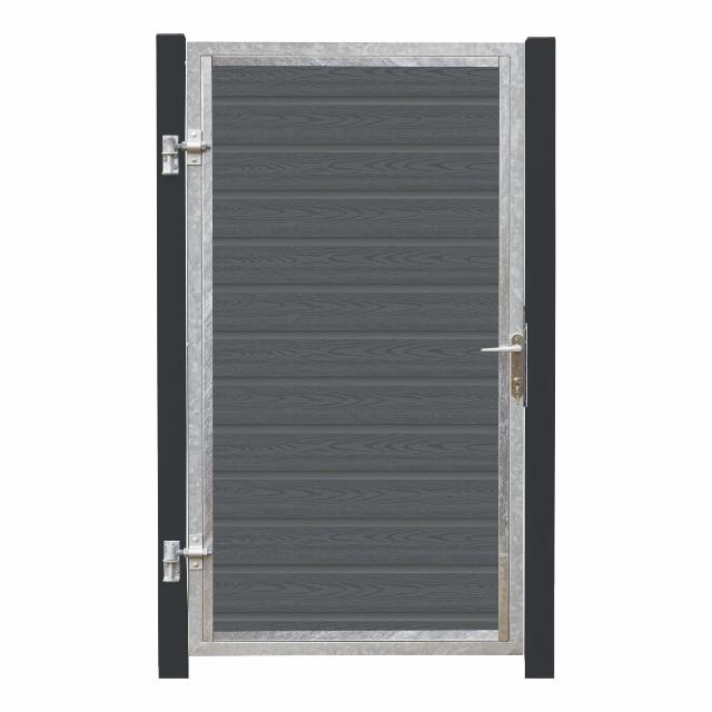 Artura kompositt enkeltport 115×175 cm venstrehengt m/stolper til nedgravning
