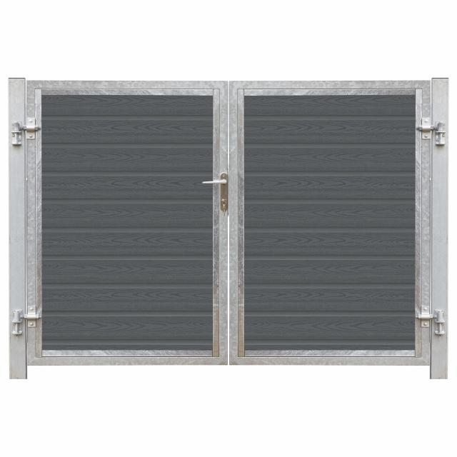 Artura kompositt dobbeltport 213x135 cm m/stolper til nedgravning
