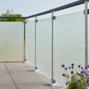 Hærdet glashegn - 90×91 cm - frosted - m/galv. beslag - 175395-1 DETAIL80602