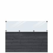 PLUS Klink Profilzaun m/Glaselement - 174×125 cm - Schwarz - PEFC -27798-15 DETAIL81824