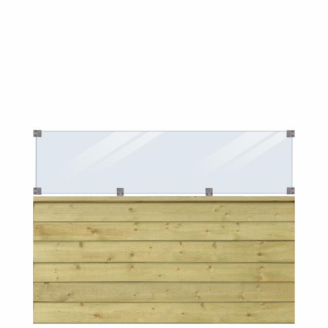 PLUS Klink profilgjerde m/glass - 174×125 cm - trykkimpregnert - PEFC