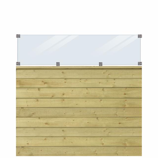 PLUS Klink profilgjerde m/glass - 174×163 cm - trykkimpregnert - PEFC