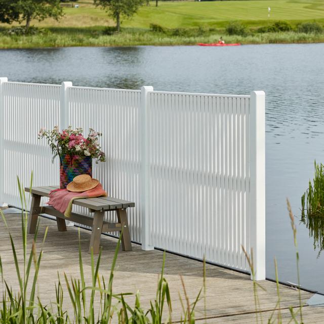 Sendai gjerde - 180×140 cm - hvit - 17443-13 DETAIL82529