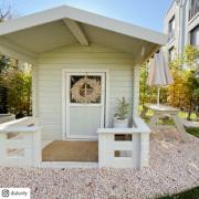 Legehus 134×134 cm + 58 cm terrasse - ubehandlet - 16741-1 DETAIL82809
