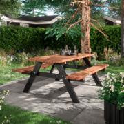 Bord/bänkset - 177 cm - ThermoWood®/svart DETAIL81436