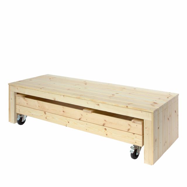Fun sandlåda m/hjul och bänk - 180 cm