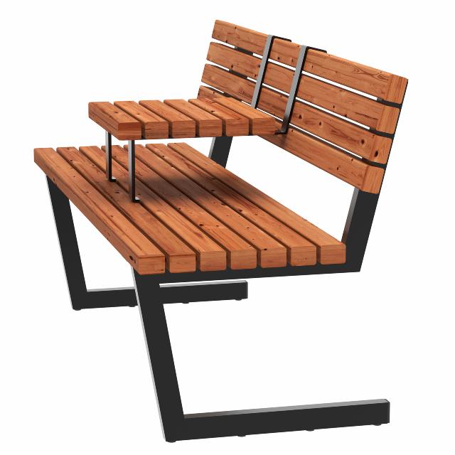 Relax benk m/hengebord - 150 cm - ThermoWood®