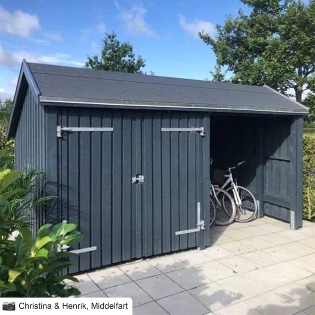Multi Gartenhaus 10,5 m² - 2 Module Doppeltür & offene Fassade m. Dachpappe/Aluleisten/H-Pfostenfüße - 1675806-1 DETAIL82660