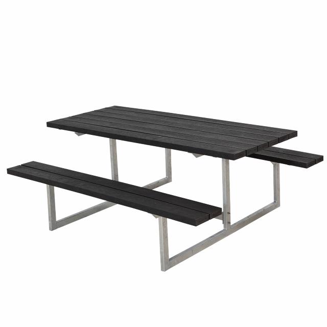 Basic bord/bänkset - 177 cm - RePlast - svart