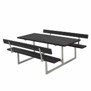 Basic bord/bänkset m/2 ryggstöd – 177 cm – RePlast – svart – 185812–25 ImportedDETAIL180