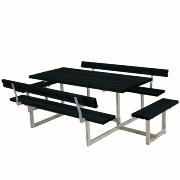 Basic bord/bänkset m/2 ryggstöd och 2 påbyggnadsdelar – 260 cm – svart – 185815-15 ImportedDETAIL762