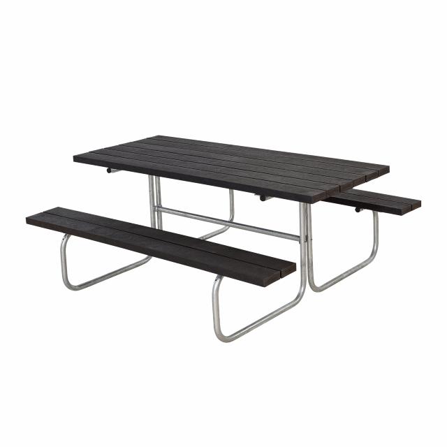 Classic bord/bänkset - 177 cm - RePlast - svart