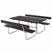 Classic bord/benkesett m/2 ryggstøtter – 177 cm – RePlast – svart – 185872-25 ImportedDETAIL473