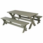 Nostalgi plankset  - 177 cm - Bord och 2 bänkar - Gråbrun - 185900-18 DETAIL78751