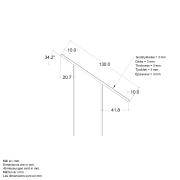 Stålstolpe m/fot inkl. bolter - for trapperekkverk - 4,5×4,5×87,1/80,4 cm - 204100-1 DETAIL79757