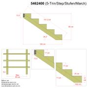 34,2° Holztreppenwangen 5 Stufen mit Beschlag – Stufentiefe 25 cm – 5462400 DETAIL80036