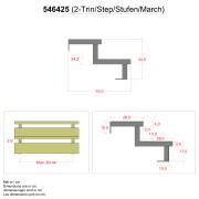 34,2° 2-Stufen-Treppenwangen mit Beschlag - Stufentiefe 28 cm - 546425 DETAIL79321