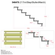 34,2° 7-stufige Treppenwangen mit Beschlag - Stufentiefe 28 cm - 546470 DETAIL79326