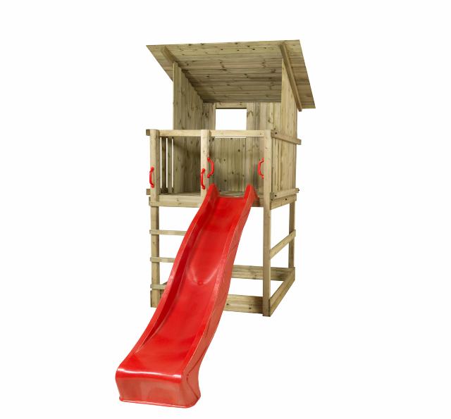 Play Spielturm m/Dach inkl. roter Rutsche
