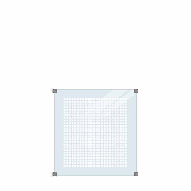 Härdet Glasstaket m/frostade fält 90×90 cm