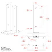 U-Pfostensockel für Fundament mit Schrauben - 9×9×30 cm - 14550-1 DETAIL82916