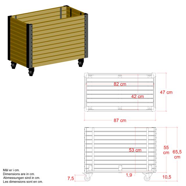 Cubic Living plantekasse m/hjul – ThermoWood® – 87×47×65,5 cm – 18354-4 DETAIL81154