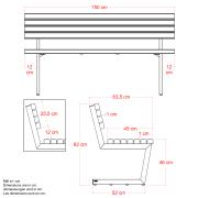 Relax benk – 150 cm – svart – 19670-15 DETAIL86689
